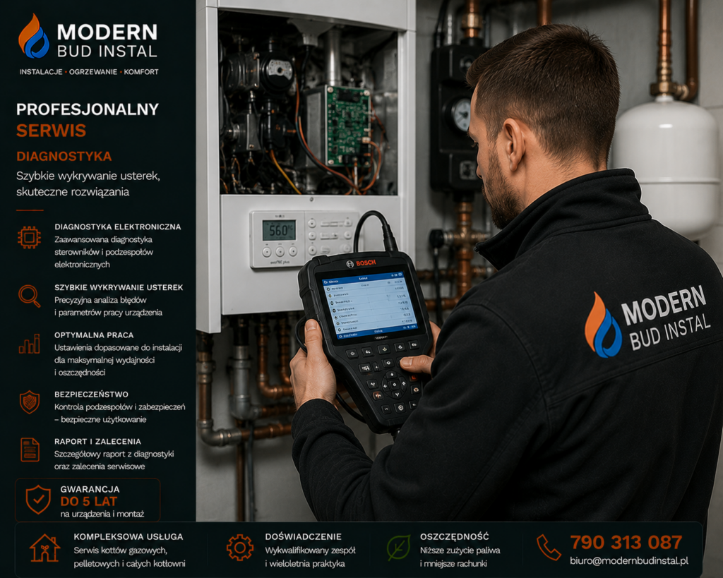 Diagnostyka elektroniczna urządzeń grzewczych.