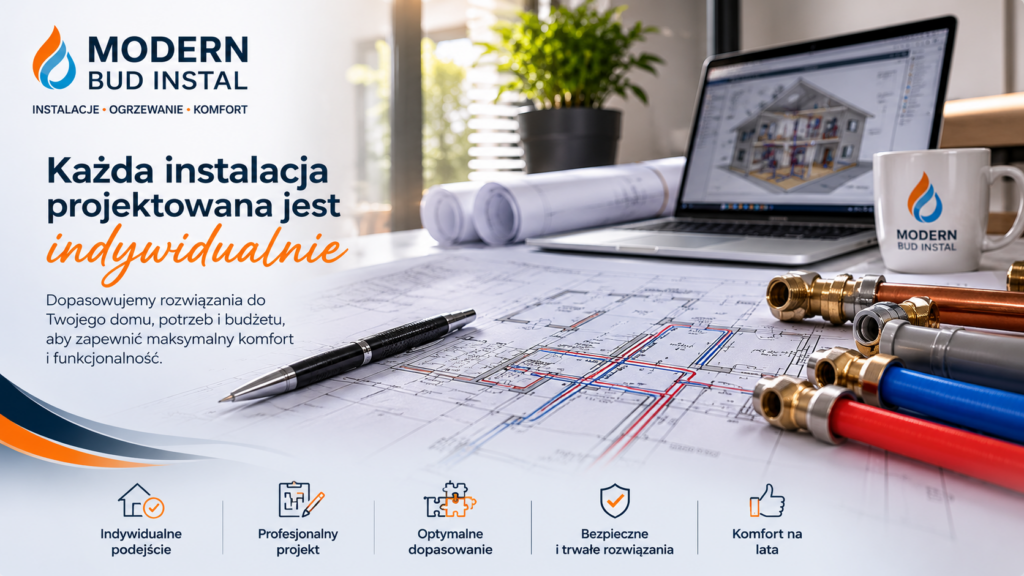 Indywidualny projekt instalacji wodno-kanalizacyjnej dla domu jednorodzinnego przygotowany na podstawie potrzeb klienta